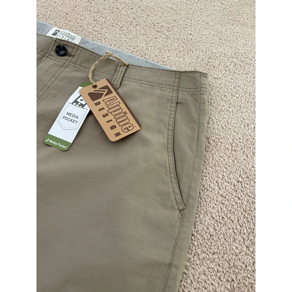 NWT Bundle - Alpine Design Men Shorts Size 40 Green Tan Cargo Chino Media Pocket